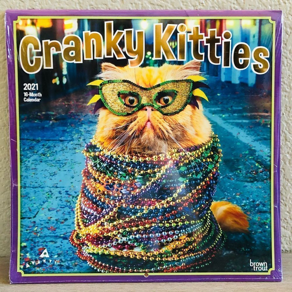 Funny Cat “Cranky Kitties” Wall Art Decor Calendar